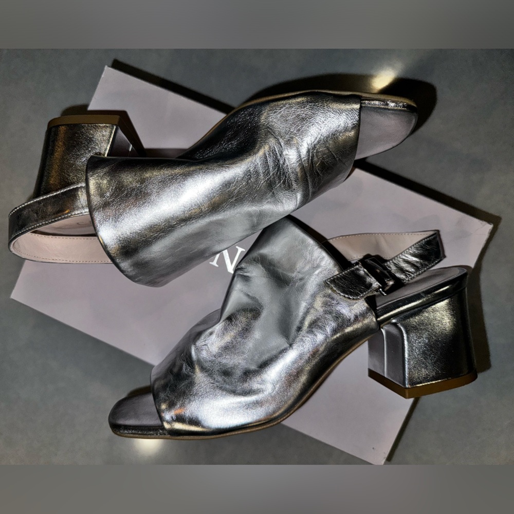 Cafenoir silver sling back sandal - Picture 1 of 5